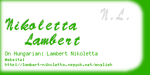 nikoletta lambert business card